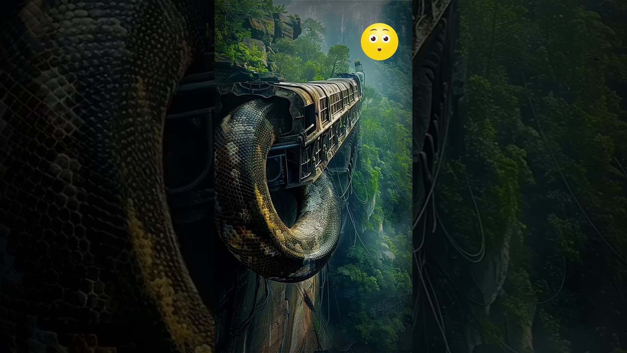 Nature exploration Giant snake on abonden train 