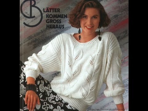 Свитер с Листьями Спицами 2018 / Sweater with Leaflets / Pullover mit Blättern Spokes