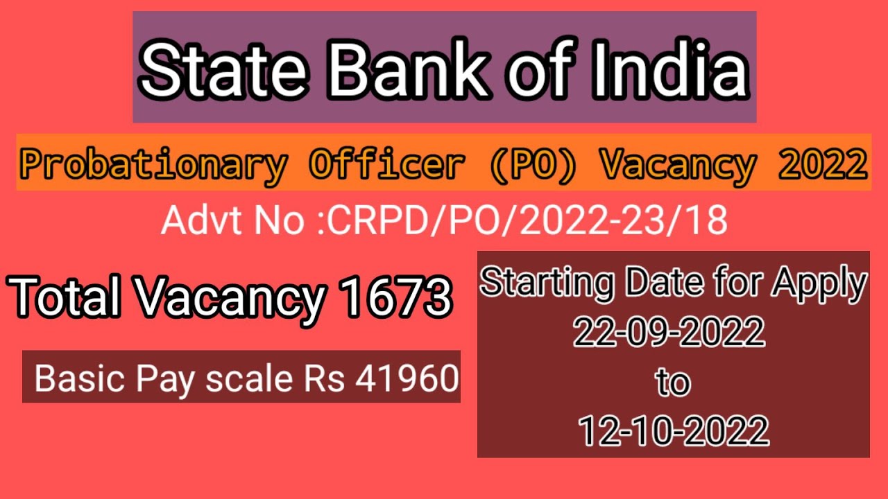 Sbi po 2022 vacancy