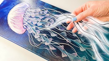 The ULTIMATE Jellyfish Art Technique! MUST WATCH - Acrylic Pouring + Glue Gun | AB Creative Tutorial