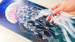 СОВЕРШЕННАЯ Техника рисования медуз! НЕОБХОДИМО СМОТРЕТЬ - Акриловая заливка + Клеевой пистолет
