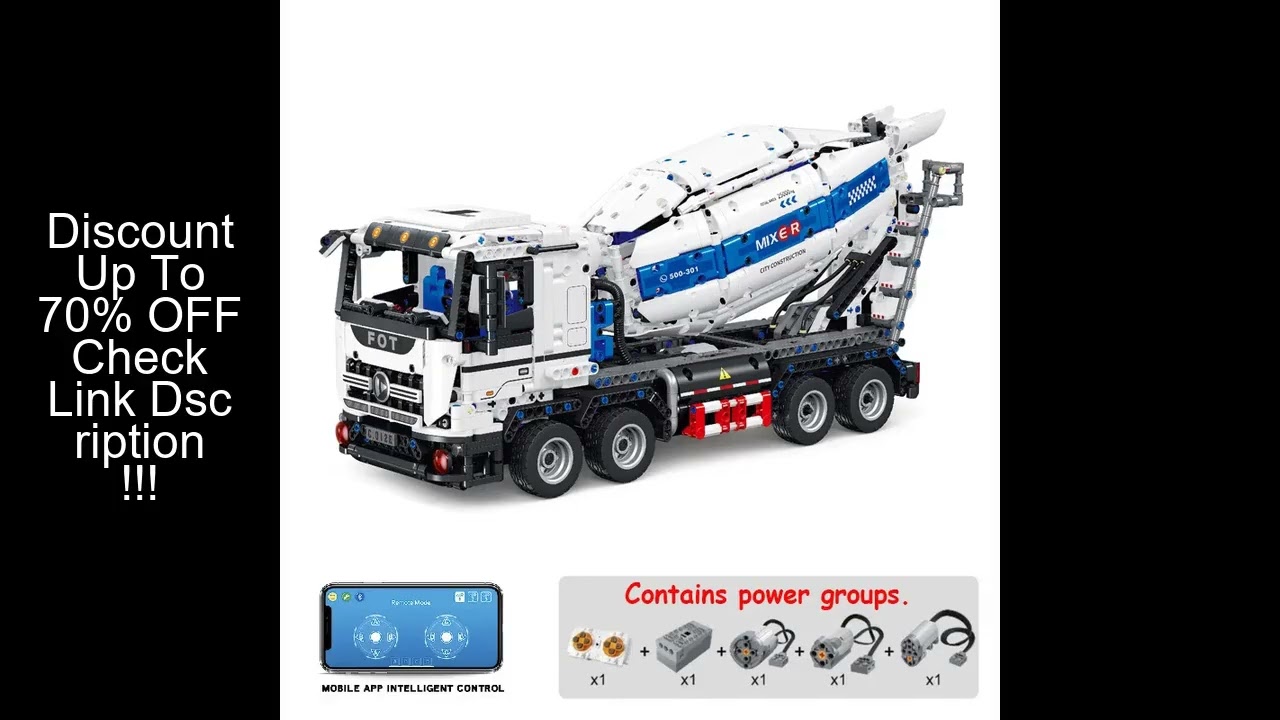 IN STOCK MOC Technical Urban Engineering Remote Control Cement Tanker Building Blocks Bricks Model T