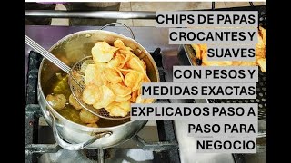 TE ENSEÑAMOS A PREPARAR CHIPS DE PAPAS DORADAS Y CROCANTES PARA NEGOCIO 🟥⬜🟥 #crocante #streedfood