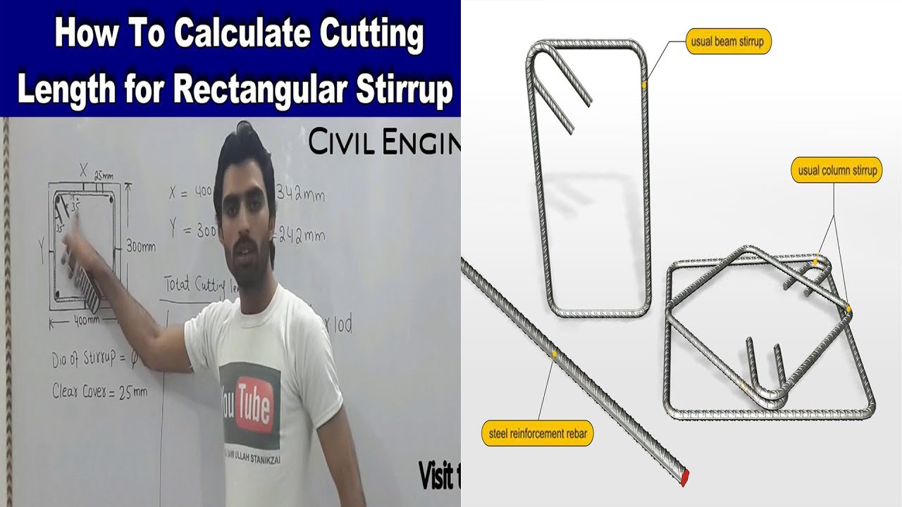 How to Calculate Accurate Column/Beam Steel Ring Cutting Length | Hook  Length | by Standard Method - YouTube