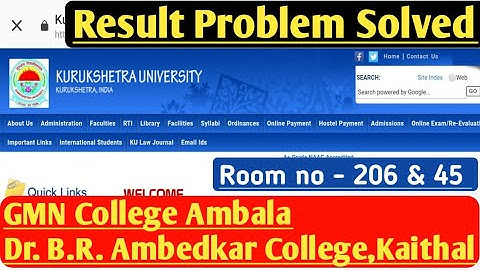 KUK Result Problem Solved | सभी तरह के Result problem solve हो जायेगा | Kuk Result | By Ak
