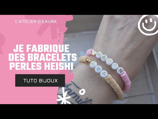 Bracelet MANTRA SUMMER // Perles surfeur Heishi sur fil élastique