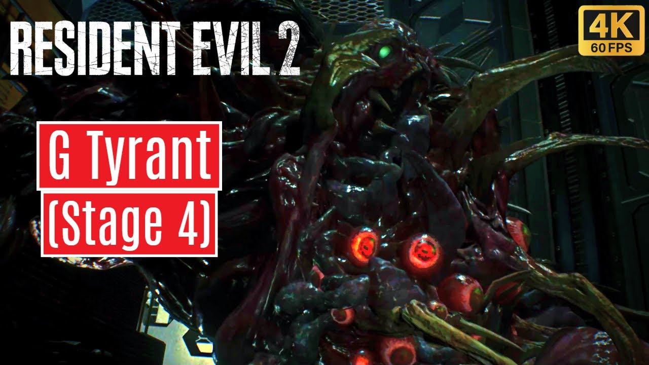 Resident Evil 2 G Tyrant (Stage 4) Boss Fight [4K 60FPS] - No ...