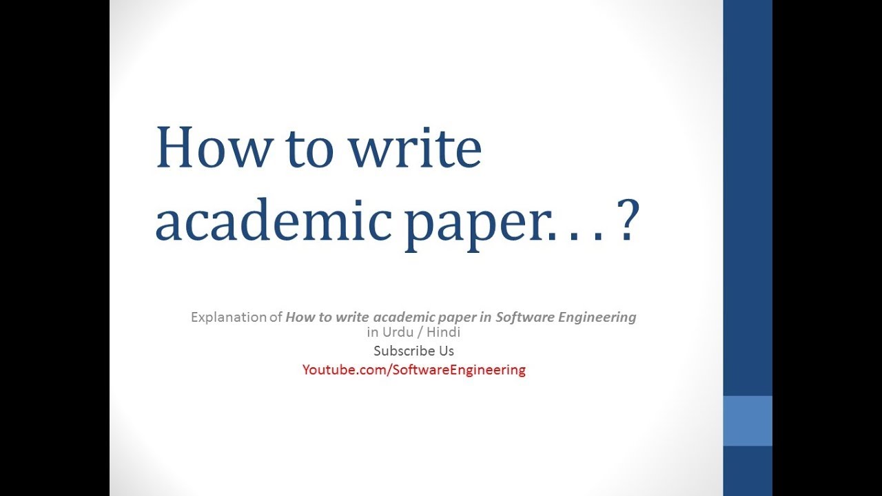 how to write an academic paper