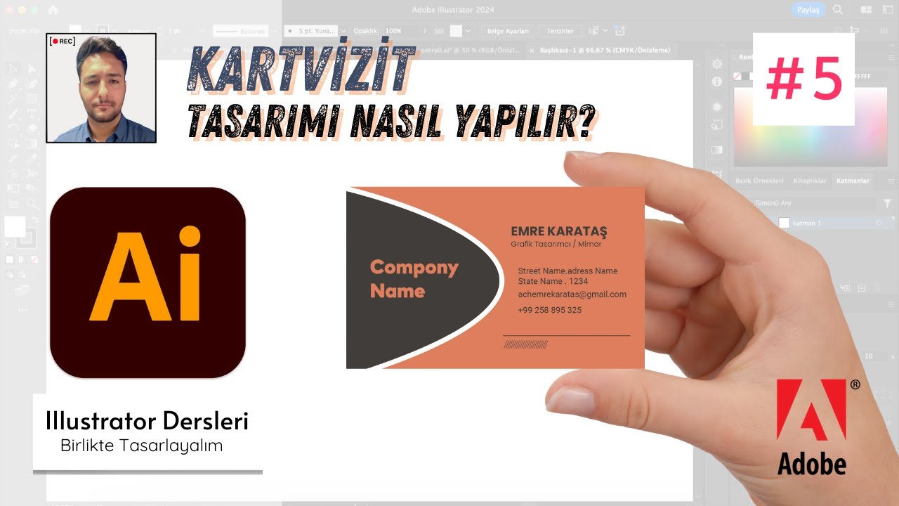 Illustrator Dersleri#5 Kartvizit Tasarımı Nasıl Yapılır?