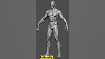 Superhero Base Mesh ✏️🖌️#ZBrush #anatomy #shorts #viralshort