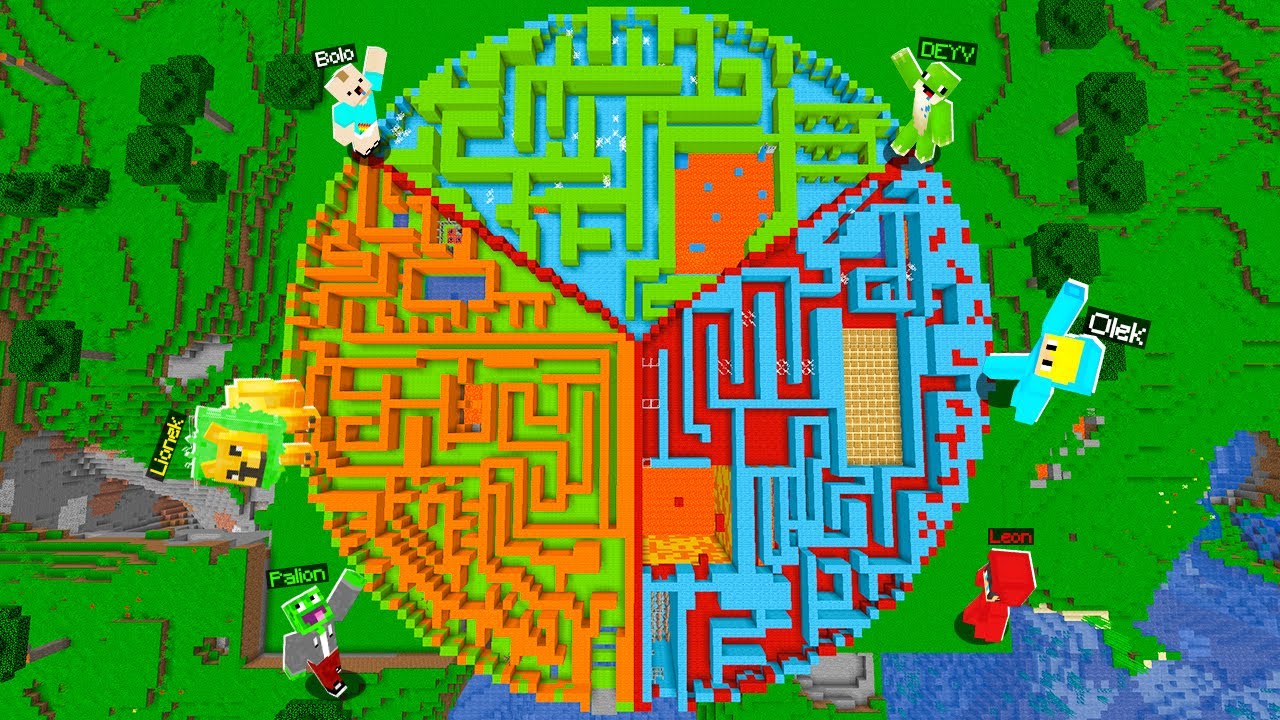 LABIRYNT PALION i LIONEK vs DEYV i BOLO vs OLEK i LEON w Minecraft!