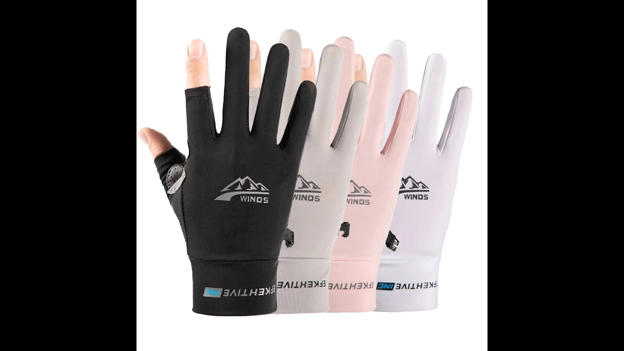 Ice Silk Two Finger Cut Fishing Gloves