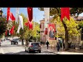Denizli, Türkiye. Walk Through the Turkish City of Denizli on a Warm Autumn Day. Republic Day