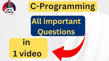 C-Programming || Chapter-wise important questions ||