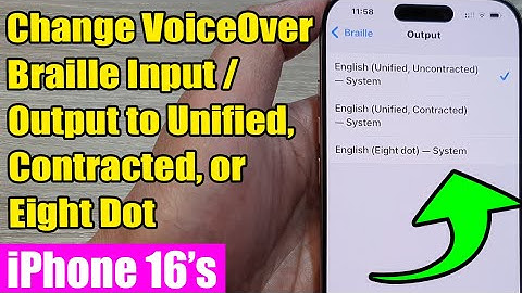 🔊 How to Change VoiceOver Braille Input/Output to Unified, Contracted, or Eight Dot on iPhone 16
