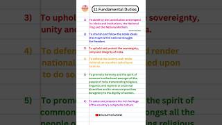 Fundamental Duties | 11 Fundamental Duties | EDUCATION ZONE