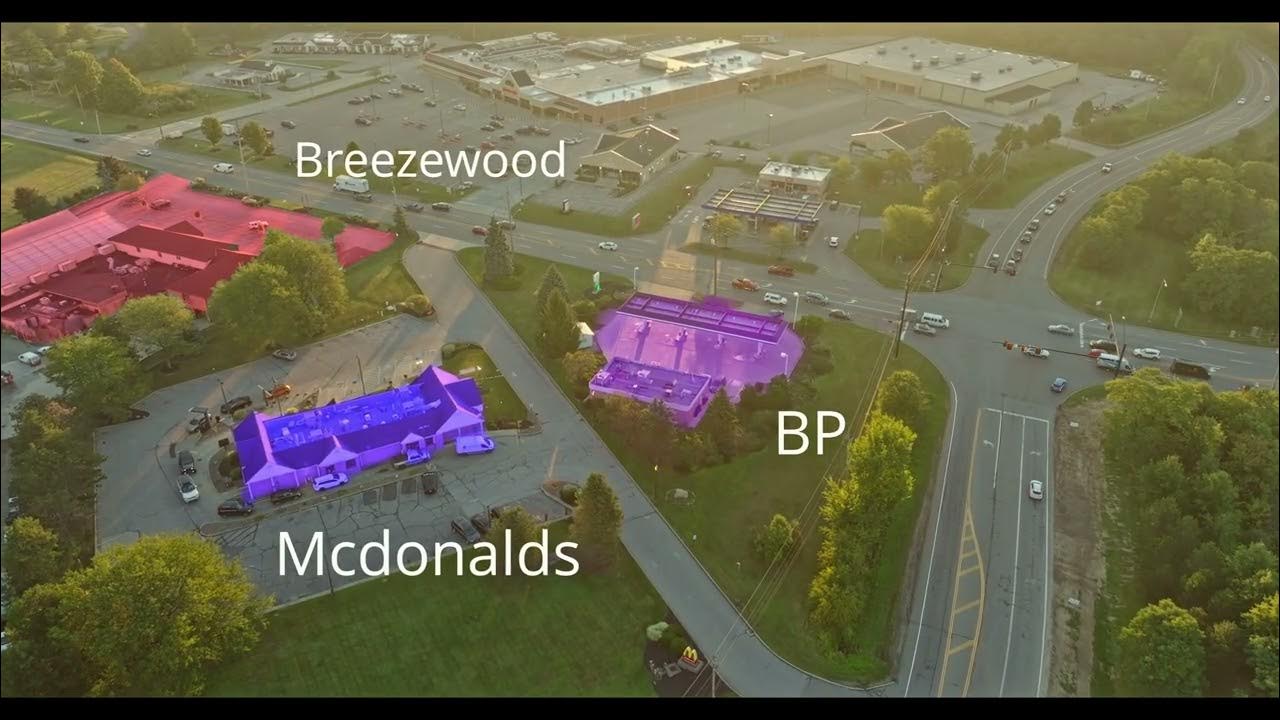 Commercial real estate aerial Drone footage Cleveland Chagrin Falls Ohi