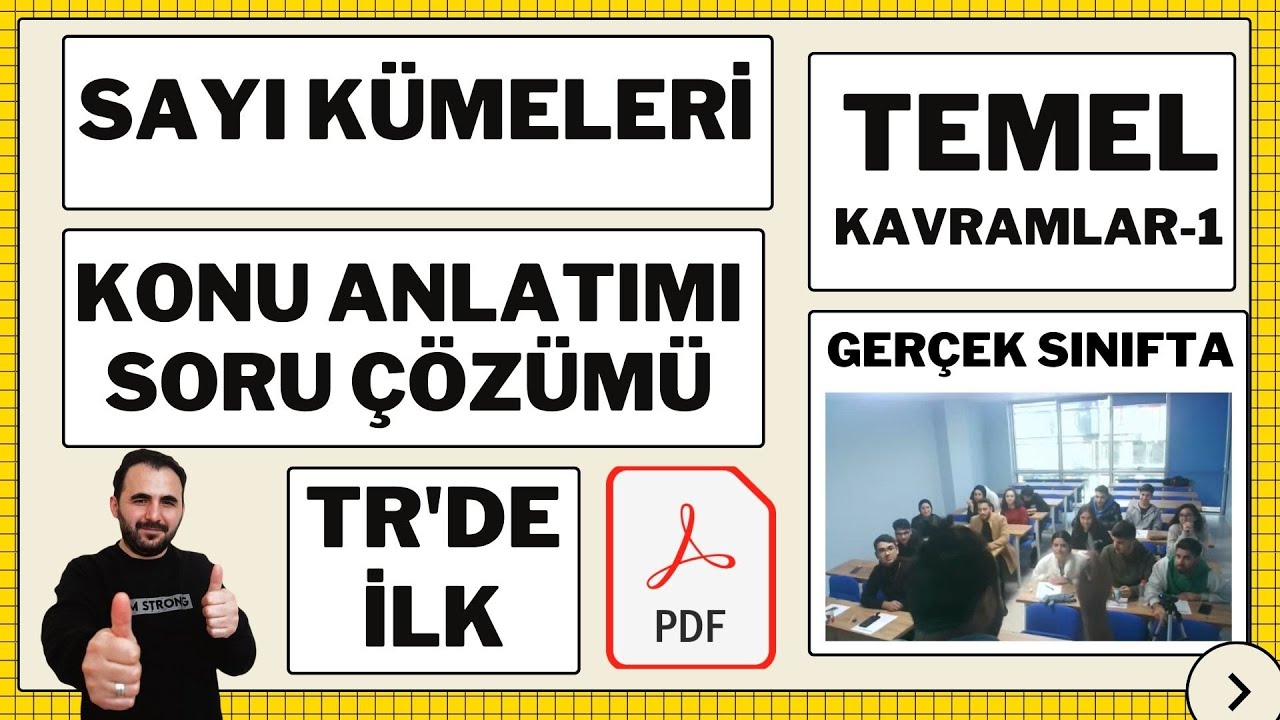 Temel Kavramlar 1 Konu Anlatım | Sayı Kümeleri TEK VİDEO | +PDF | Yektuğ Mat #YKS #KPSS #DGS #ALES