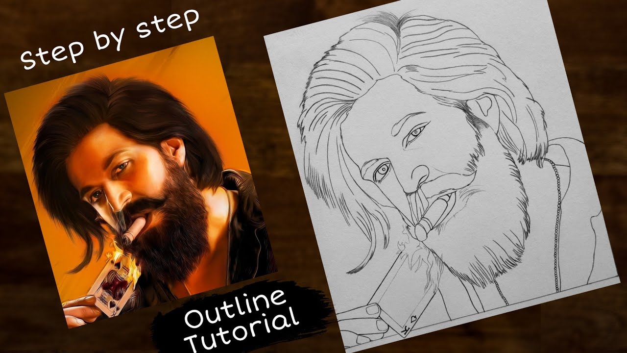 Kgf Drawing Easy || KGF Chapter 2 Yash Drawing || Kgf Sketch Step By Step -  YouTube