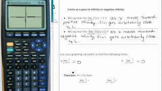 Limit as x goes to infinity definitions and example