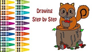 How to Draw Squirrel Coloring Pages for Kids - Squirrel coloring pages for kids