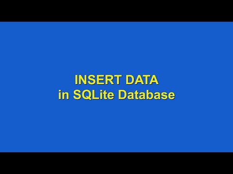 INSERT Data in SQLite Database