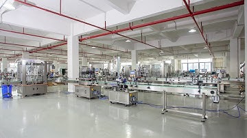 Fully Automatic Liquid Bottles Four-Head Filling, Capping And Labeling Line