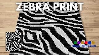 FREE GRAPH Zebra Print C2C & Tapestry Crochet Pattern | Magic Yarn Pixels screenshot 1