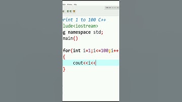 C++ Program Print 1 to 100 #shorts #youtubeshorts