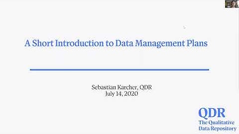 Webinar A Short Introduction to Data Management Plans