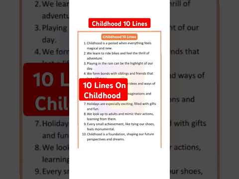 10 Lines On Childhood 10 Lines Essay On Childhood 10 Lines On My Childhood Memories 