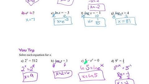 3.4 Day 1 Exponential and Logarithmic Equations Ex 1 and 2