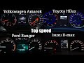 Volkswagen Amarok Vs Ford Ranger Toyota Hilux Vs Isuzu D-max top speed comparison / top speed