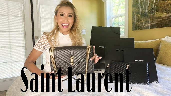 Saint Laurent Beige Tri Quilted Leather Monogram Envelope Shoulder Bag  Saint Laurent Paris