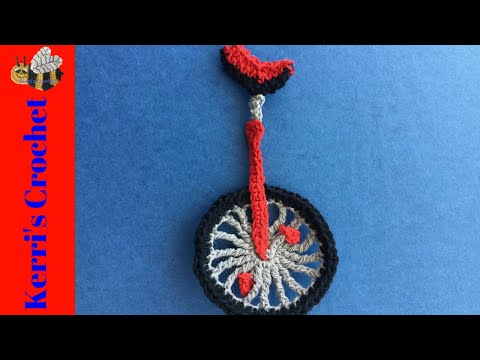 Crochet Unicycle Tutorial - Crochet Applique Tutorial