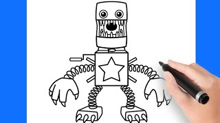 Como DESENHAR o BOOGIE BOT do Poppy Playtime - Como DIBUJAR a BOOGIE BOT de Poppy  Playtime 