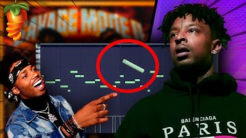 HOW METRO BOOMIN MAKES SIMPLE BEATS FOR 21 SAVAGE "SAVAGE MODE 2" FROM SCRATCH | FL STUDIO Tutorial
