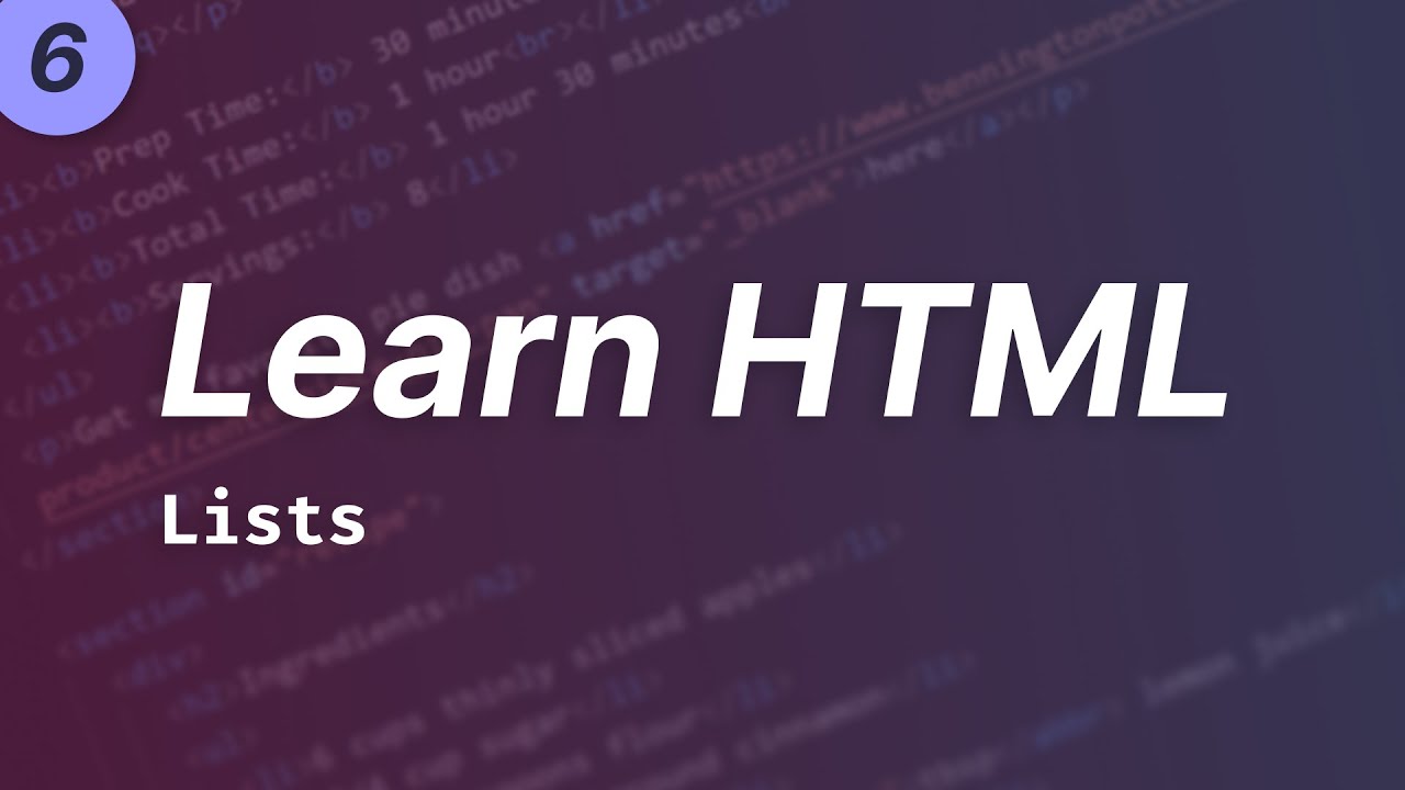 HTML Lists: Unordered, Ordered, and Description Lists - YouTube