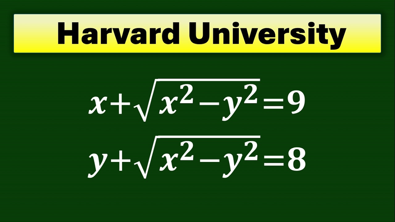 Harvard Math Tournament Problem 🤯 Can You Solve This System?