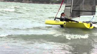 Beach Launch on a Weta Trimaran