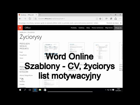 Word Online 1. Szablony - Jak napisać CV, życiorys, list motywacyjny