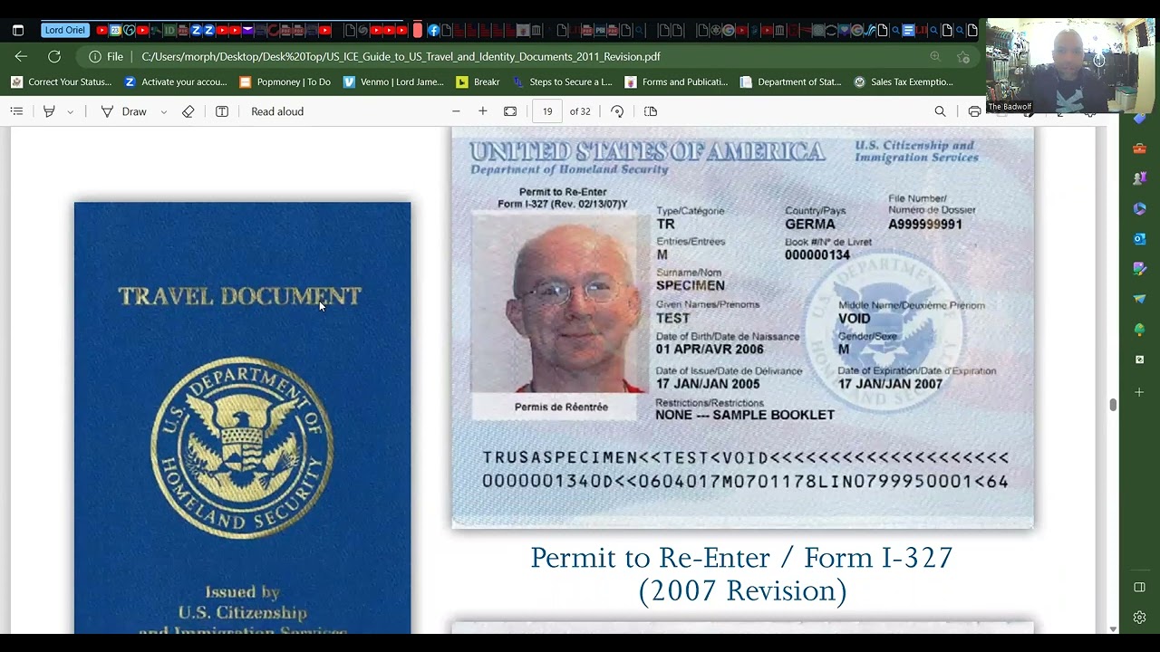 The U S I C E Guide To US Travel And The TRAVEL ID DOCUMENT I 327 The U S I C E Guide To US Travel And The TRAVEL ID DOCUMENT I 327