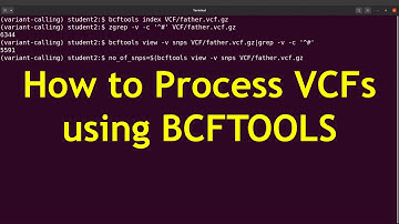 BCFTOOLS Tutorial for processing vcfs  - episode 1