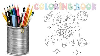 ASTRONAUT KIDS COLORING PAGES