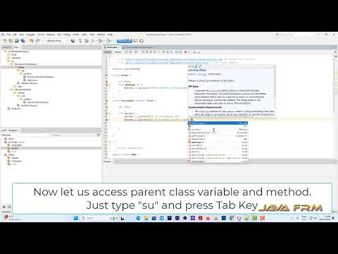 Apache NetBeans IDE 21 Tutorial - Short Cut to insert super - su + Tab Key