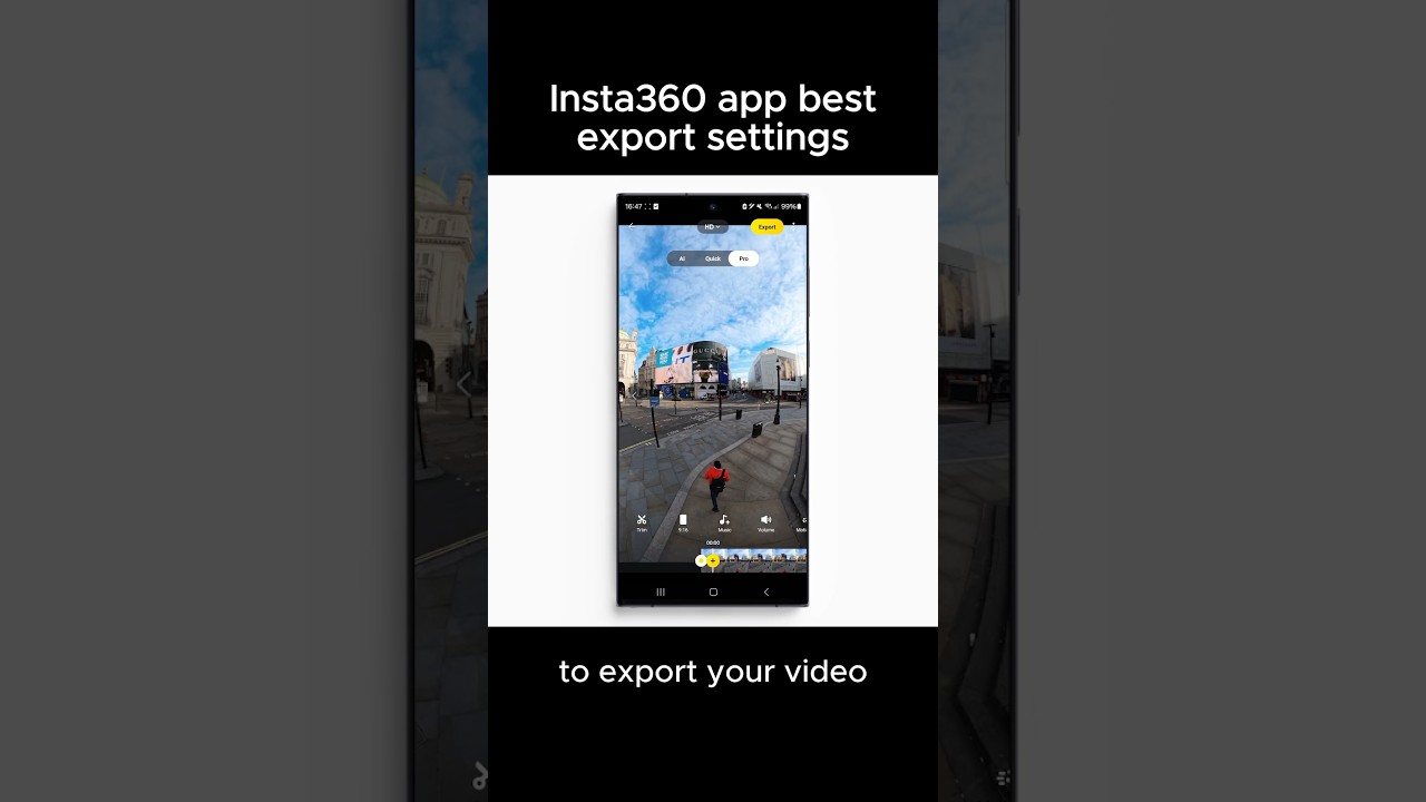 Insta360 app best export settings