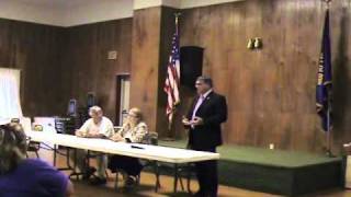 Sheriff John Burns in Clayton at the River Town Democrats annual Meet the Candidates
