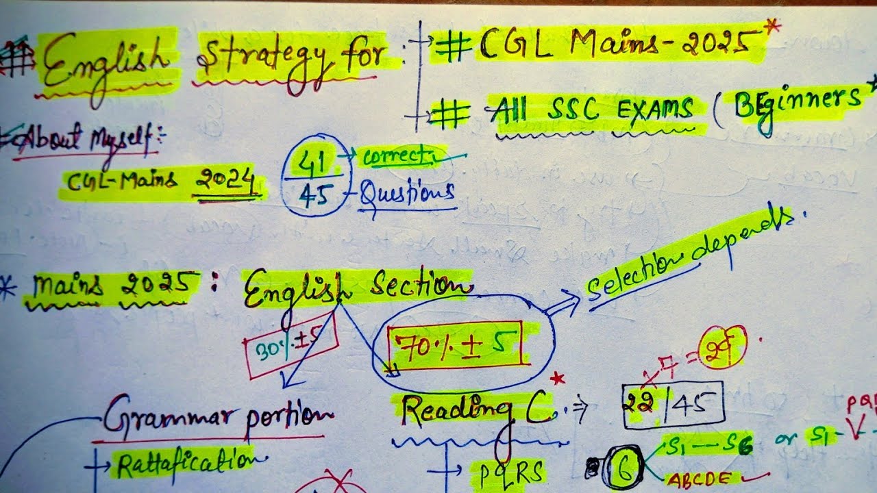 English strategy for #SSC CGL MAINS 🔥🔥 2025 and also for beginners ...