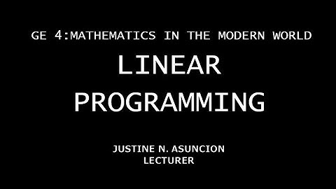 GE 4 Linear Programming | Part 2