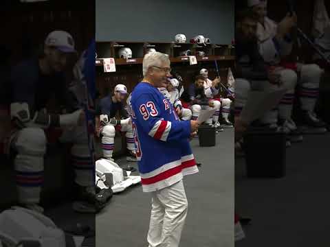 Mr. Zibanejad reads the opening lineup, including mika